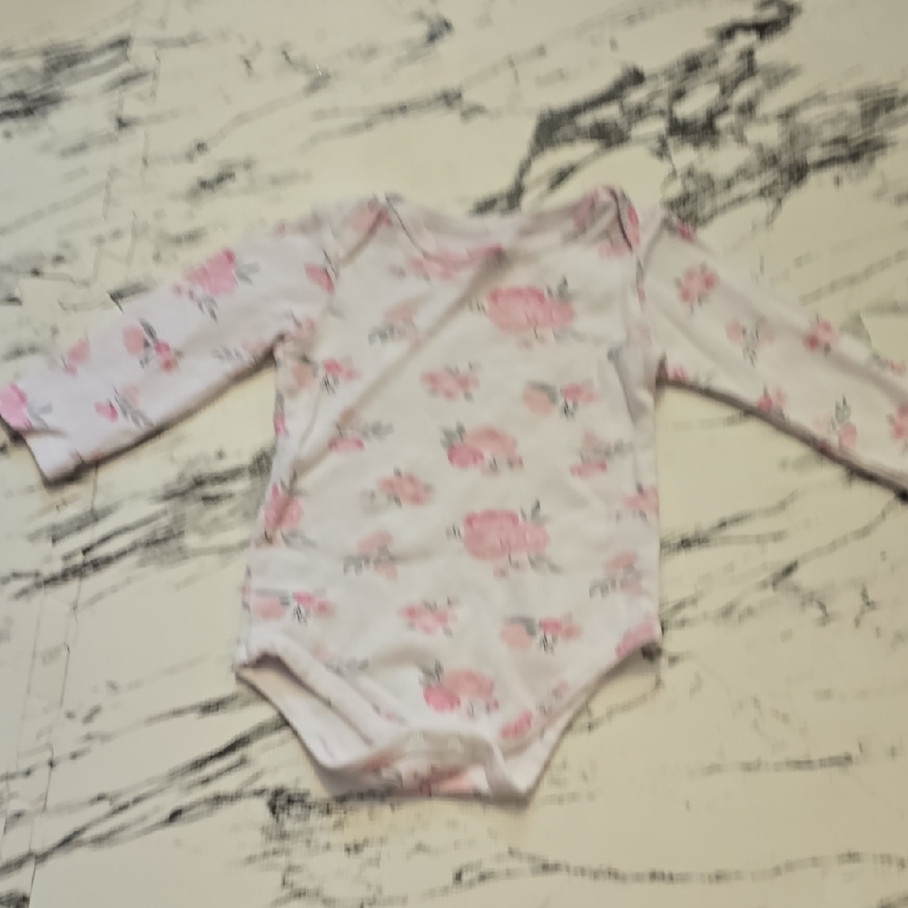 Hudson Baby Pink Floral Bodysuit